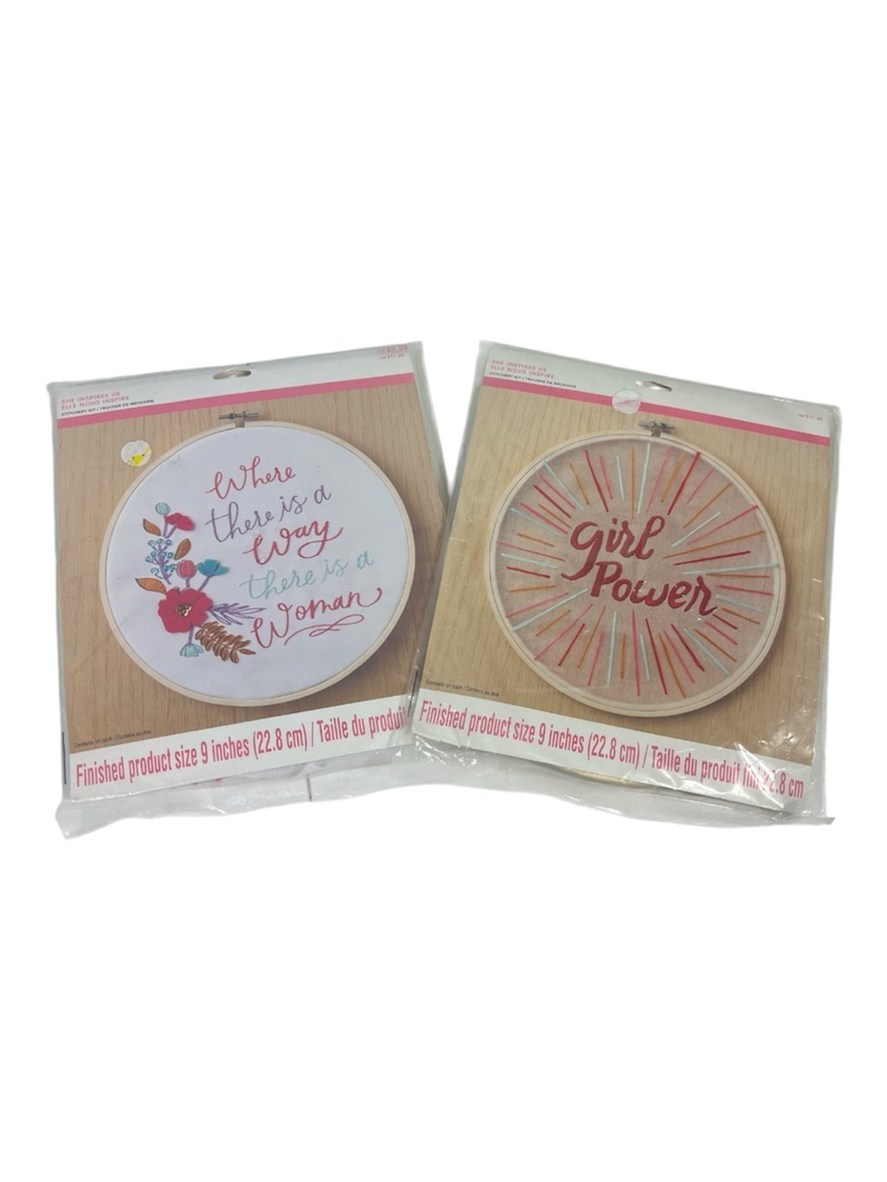 Girl Themed Embroidery DIY Art Kits Bundle of 2 NIP